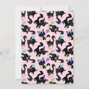 Easter Eggs Black Cat Pet Animal Lover Cat Owner Invitation