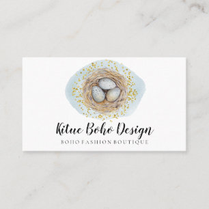 Easter Eggs Boho Girly Bird Nest Business Card