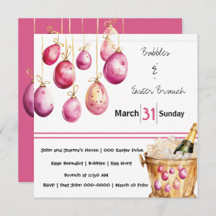 Easter Eggs, Bubbles and Easter Brunch  Invitation
