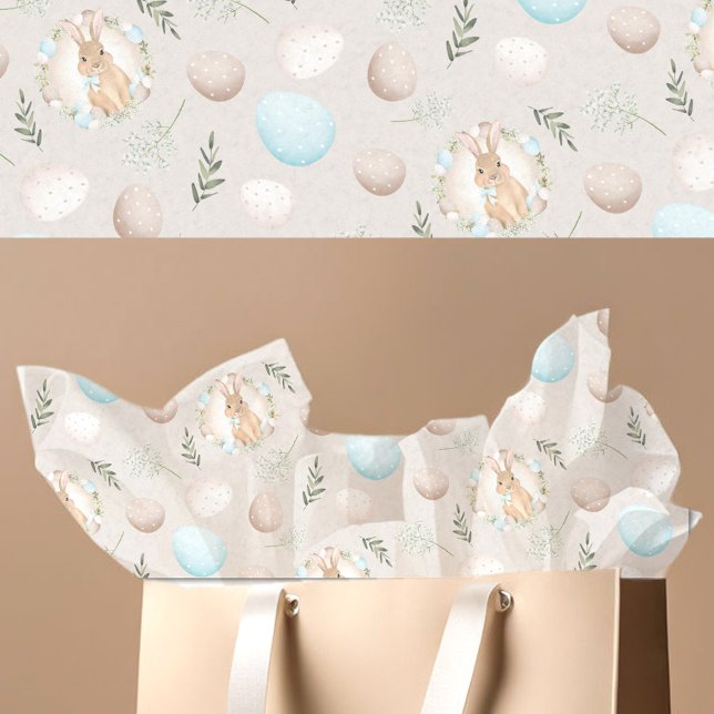 Easter Eggs & Bunny Pattern Beige Tissue Paper (Easter Eggs & Bunny Pattern Beige Tissue Paper)