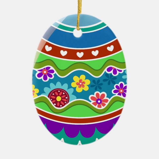 Easter Eggs Ceramic Ornament (Front)