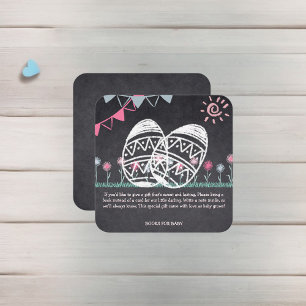Easter Eggs Chalkboard Drawing Baby Shower Enclosure Card