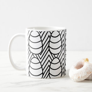 Easter Eggs Chevron Stripes Happy Easter Pattern   Coffee Mug