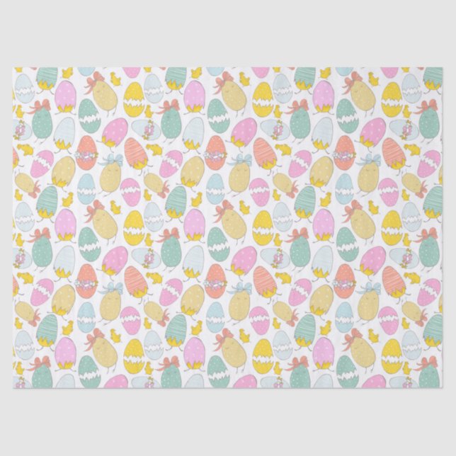 Easter Eggs Chicken Cute Lovely Gift Pattern Tissue Paper (Front)