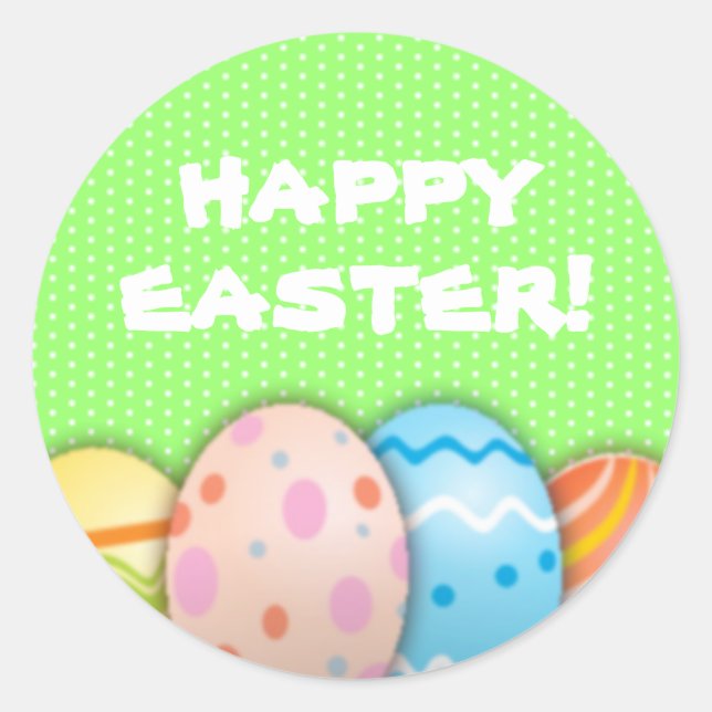 Easter Eggs Classic Round Sticker (Front)