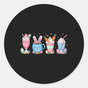 Easter Eggs Coffee Bunny Cups Latte Iced Cream Wom Classic Round Sticker
