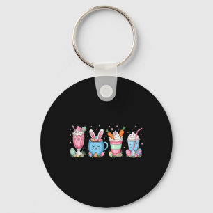 Easter Eggs Coffee Bunny Cups Latte Iced Cream Wom Key Ring