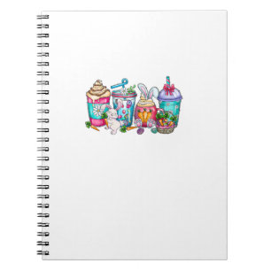 Easter Eggs Coffee Bunny Cups Latte Iced Cream Wom Notebook