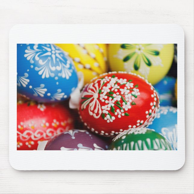 Easter Eggs Colourful Holiday Pattern Spring Art Mouse Pad (Front)