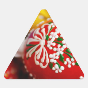 Easter Eggs Colourful Holiday Pattern Spring Art Triangle Sticker