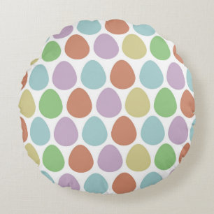 Easter Eggs colourful Pattern Round Cushion