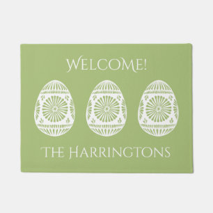 Easter Eggs custom text & colour door mat