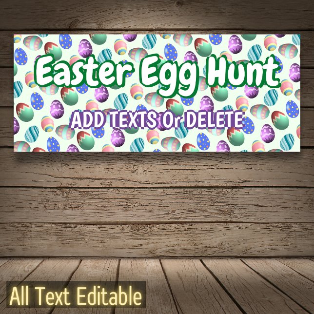 Easter Eggs Easter Egg Hunt Easter Party Welcome Banner (Creator Uploaded)