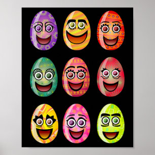Easter Eggs Family Matching Easter Day Group Men W Poster