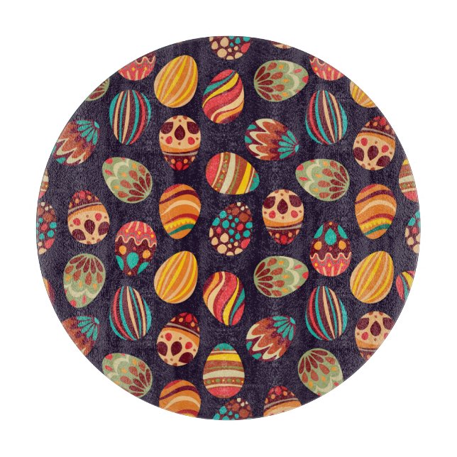 Easter eggs: festive seamless design. cutting board (Front)