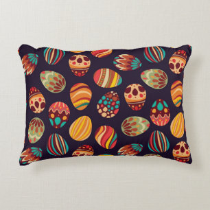Easter eggs: festive seamless design. decorative cushion