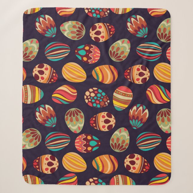 Easter eggs: festive seamless design. sherpa blanket (Front)