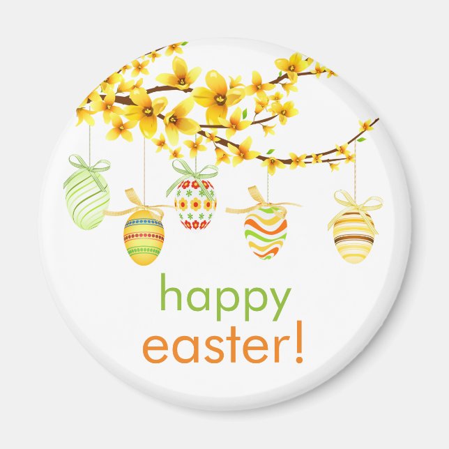 Easter Eggs, Forsythia Branch Magnet (Front)