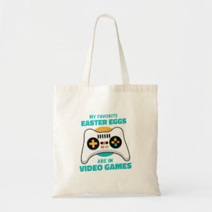 easter eggs gamer funny tote bag