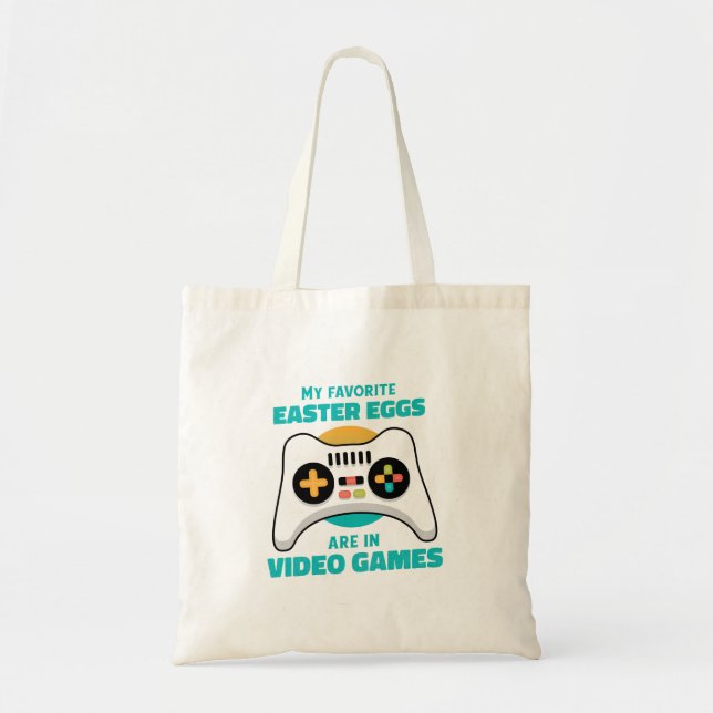 easter eggs gamer funny tote bag (Front)