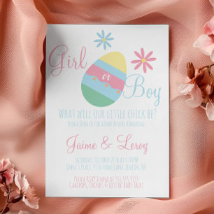 Easter Eggs Gender Reveal Spring Invitation