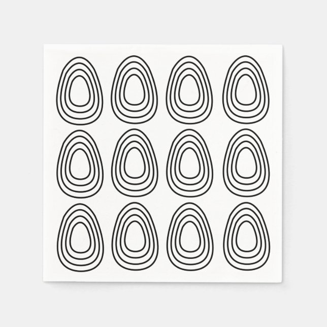 Easter Eggs Geometric Happy Easter   Napkin (Front)