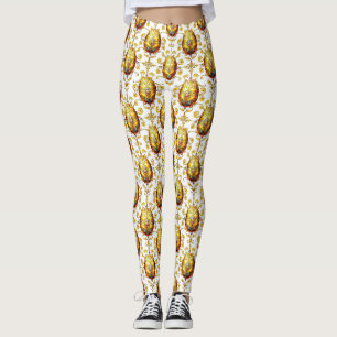 EASTER EGGS ~ Gold White 3D ~  Leggings