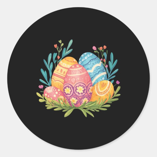 Easter Eggs Graphic  Classic Round Sticker (Front)
