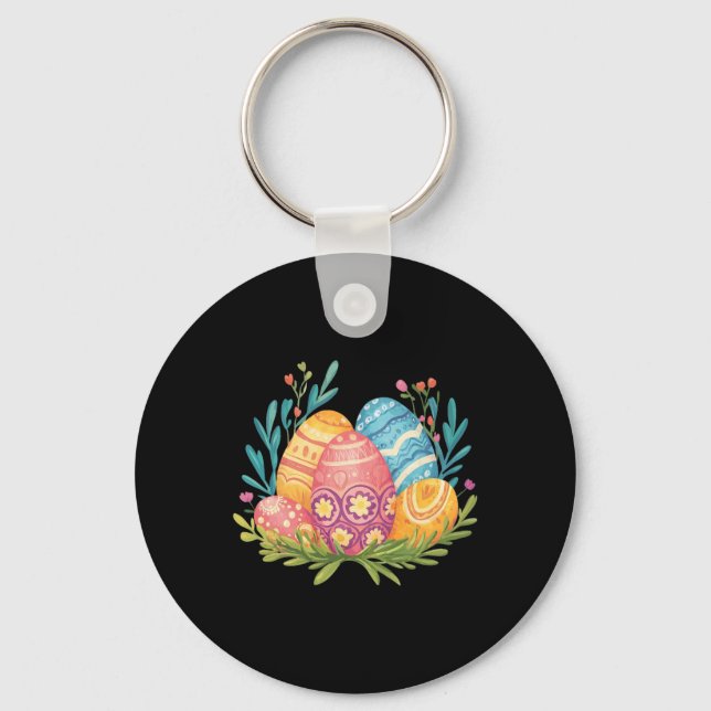 Easter Eggs Graphic  Key Ring (Front)