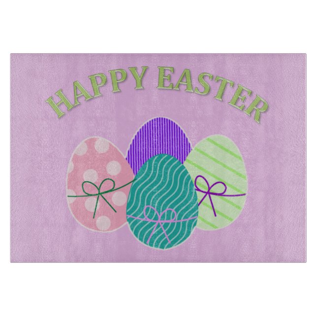 Easter Eggs Happy Easter Cutting Board (Front)