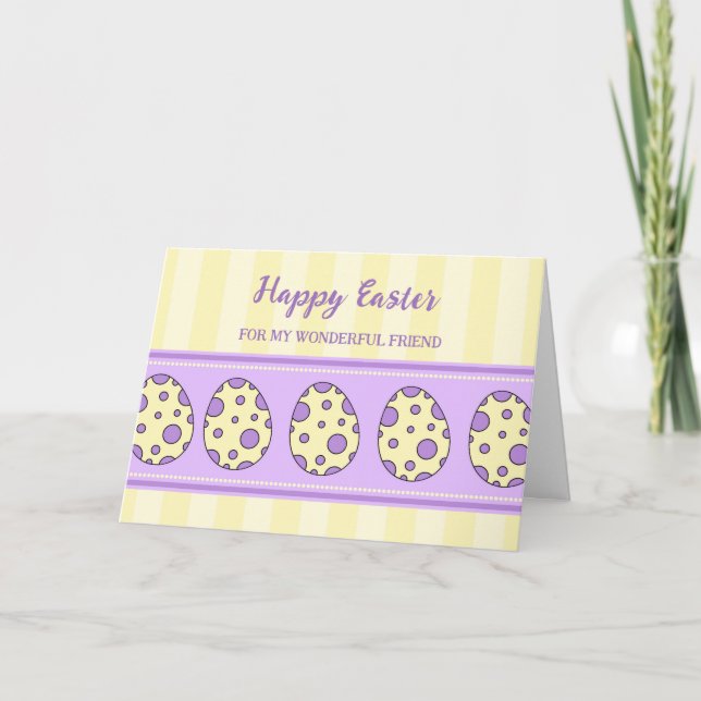 Easter Eggs Happy Easter Friend Holiday Card (Front)