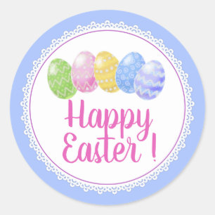 Easter eggs happy easter holiday supplies, easter classic round sticker