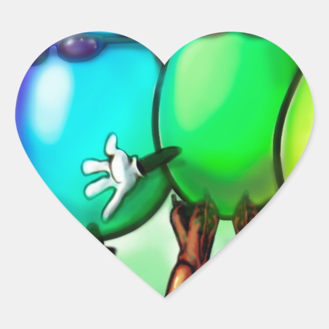 Easter Eggs Heart Sticker (Front)