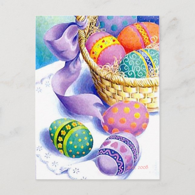 Easter eggs holiday postcard (Front)