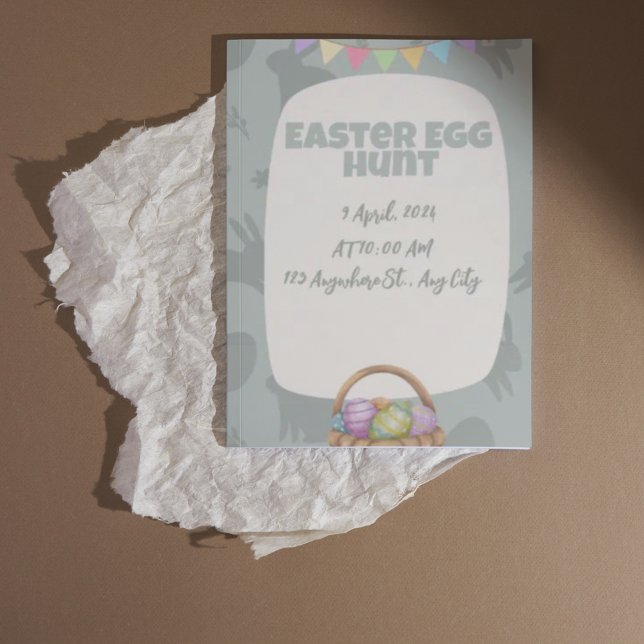 Easter Eggs Hunt Funny Easter Bunny Invitation (EASTER EGG HUNT HAPPY EASTER DAY )