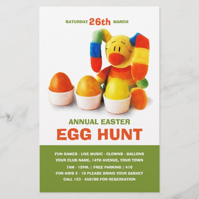 Easter Eggs Hunt Invitation Custom Flyers (Front)