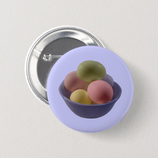 Easter Eggs in a Bowl 6 Cm Round Badge (Front & Back)