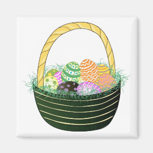 Easter Eggs in Decorative Basket Magnet