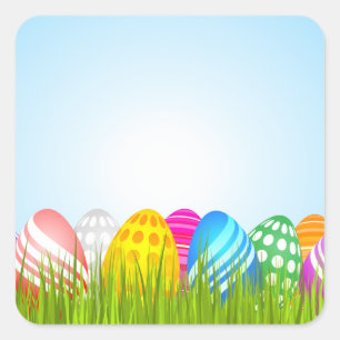Easter Eggs In Grass Stickers