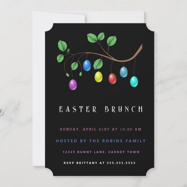  Easter Eggs Invitation (Front)
