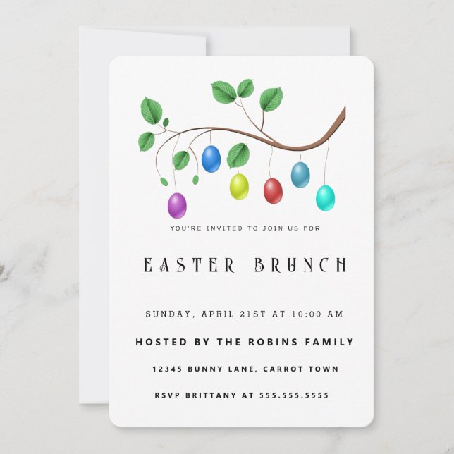  Easter Eggs Invitation (Front)