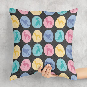 Easter eggs Italian Greyhound Dogs Pastel Elegant Cushion
