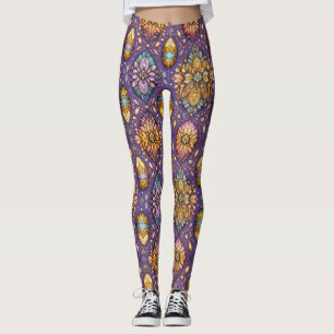 EASTER EGGS ~ Lavender Gold 3D ~  Leggings