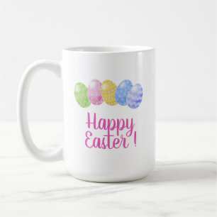 Easter eggs mug, happy easter gift, 15 oz easter  coffee mug
