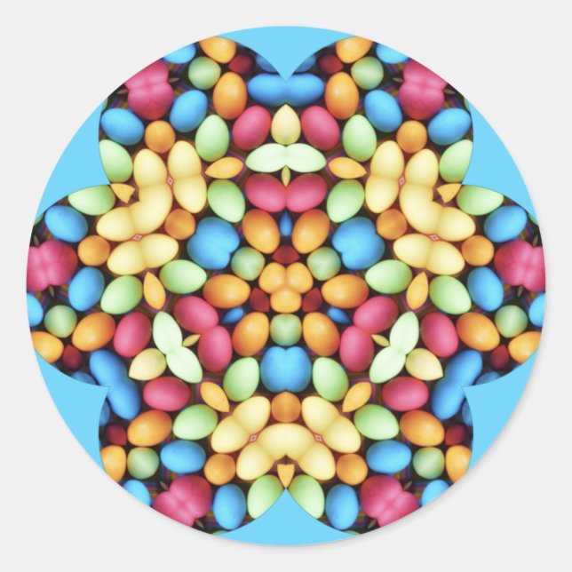 EASTER EGGS MULTICOLORED ~ CLASSIC ROUND STICKER (Front)
