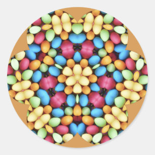 EASTER EGGS MULTICOLORED ~  CLASSIC ROUND STICKER