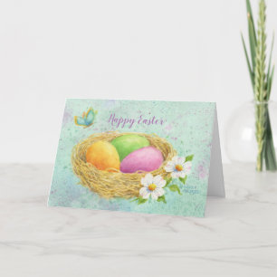Easter Eggs Nest Christian Greeting Card