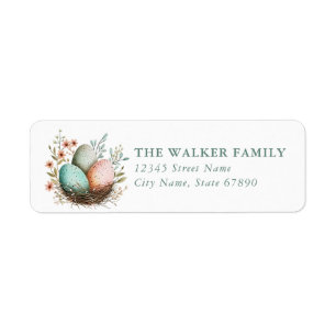 Easter Eggs Nest Return Address Labels