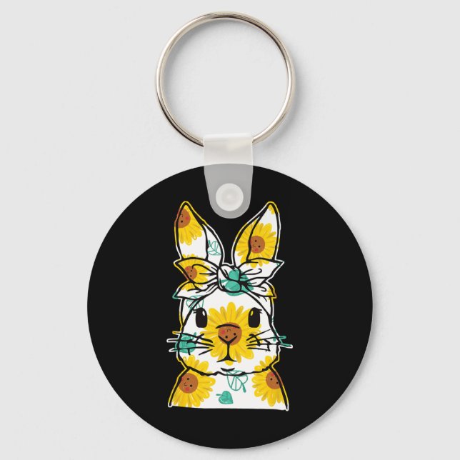  Easter Eggs Nurse Stethoscope Scrub Top Spring Sq Key Ring (Front)