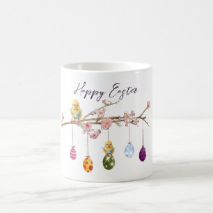 Easter Eggs on Flowering Branch Happy Easter Coffee Mug